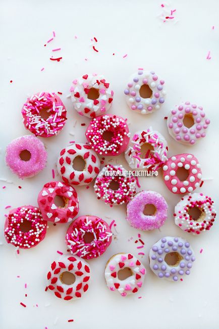 Donuts rețetă cu o fotografie pentru Ziua Sfântului Valentin
