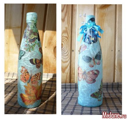 Az átalakulás a palackot egy váza (decoupage) Az átalakulás a palackot egy vázában