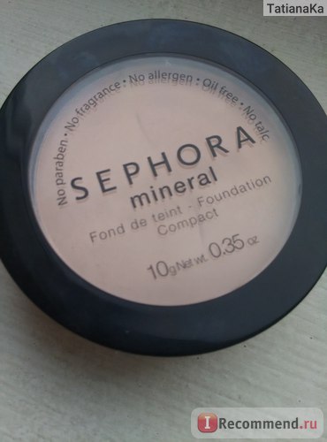 Sephora ásványi por kompakt - a „valódi ásványi por! (Fotó készítmény, minden előnye és