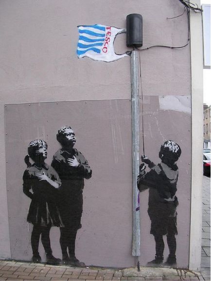 Banksy munkái (Banksy) (106 fénykép szöveg)