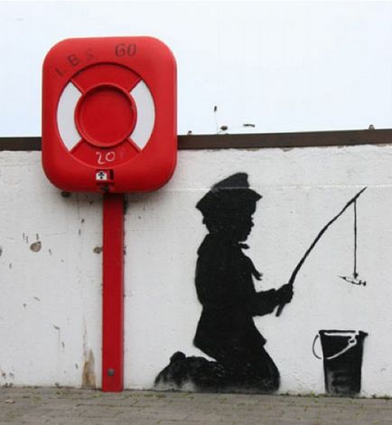 Banksy munkái (Banksy) (106 fénykép szöveg)