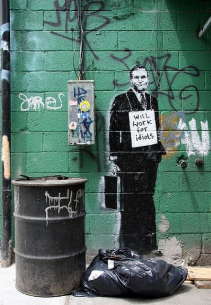 Banksy munkái (Banksy) (106 fénykép szöveg)