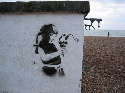 Banksy munkái (Banksy) (106 fénykép szöveg)