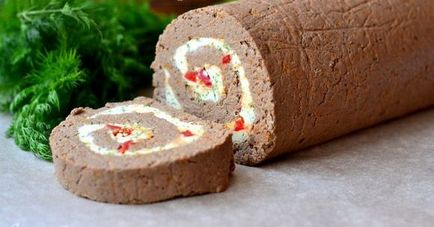 Roll на черния дроб (пилешко, телешко) с домашно рецепти снимка