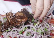 Shish kebab în cazan din tulpina khankissiev