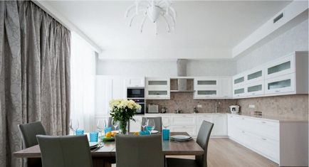 Штори в стилі модерн в інтер'єрі кухні, спальні і вітальні 15 фото
