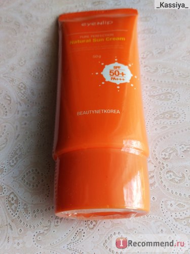 Сонцезахисний крем eyenlip pure perfection natural sun cream (spf50