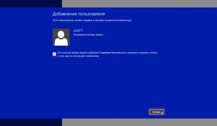 Crearea unui nou utilizator în Windows 8