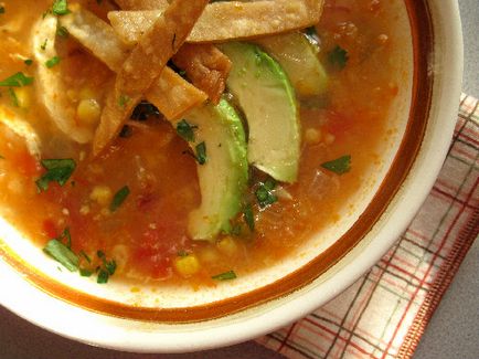 Тортілья-суп з куркою, кукурудзою і авокадо рецепт з фото, гранд кулінар