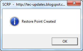 Утиліта single click restore point (scrp) миттєве створення точки відновлення windows