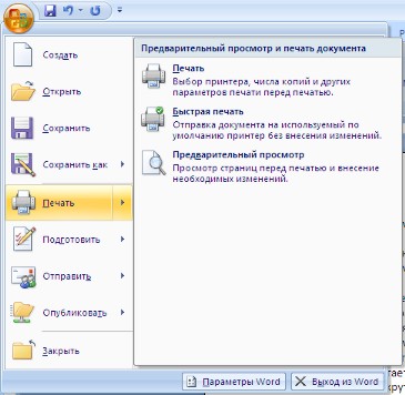 Tip și sigiliu al documentului Word 2007