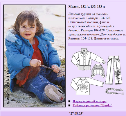 Modele de burda pentru cusut fuste, rochii si haine pentru copii pentru incepatori