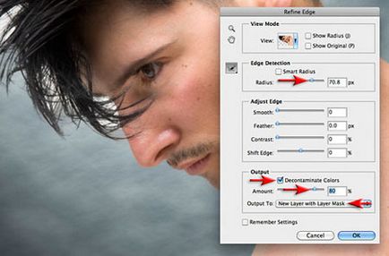 Vágott haj a finomított szélén jellemzői (adja terület) a Photoshop CS5, órák