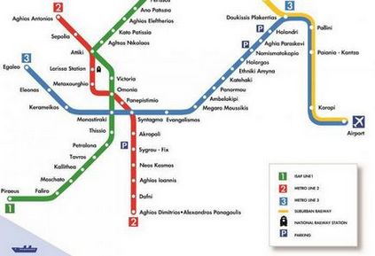 Афінська схема метро Афіни дивують красою своєї підземки