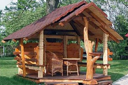 Gazebo în stil rustic cum să aranjeze, nasha besedka