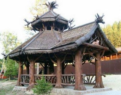 Gazebo în stil rustic cum să aranjeze, nasha besedka