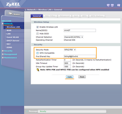 Biztonsági wifi router avast megszüntesse a biztonsági problémák ZyXEL