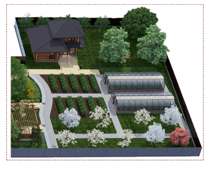 Дизайн теплиці на території заміського будинку, ділянки