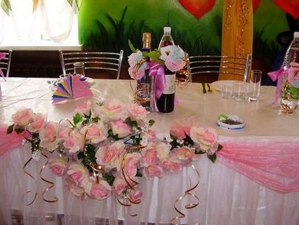 Hosszú esküvői asztalok vendég