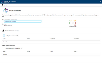 Гібридні підключення до служби додатків azure, microsoft docs
