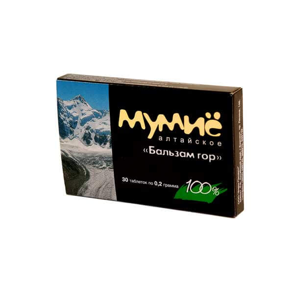 Használati utasítás a gyógyszer Múmijo altaji - balzsam hegyek