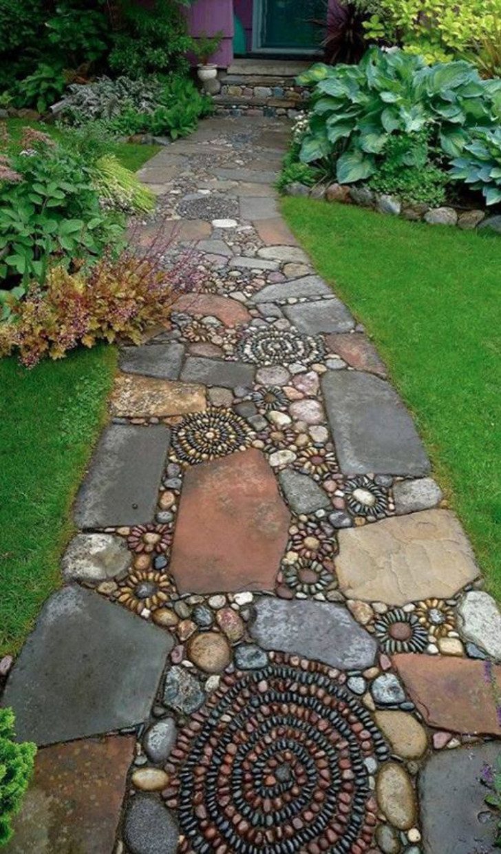 Цікаві ідеї кам'яних доріжок в саду