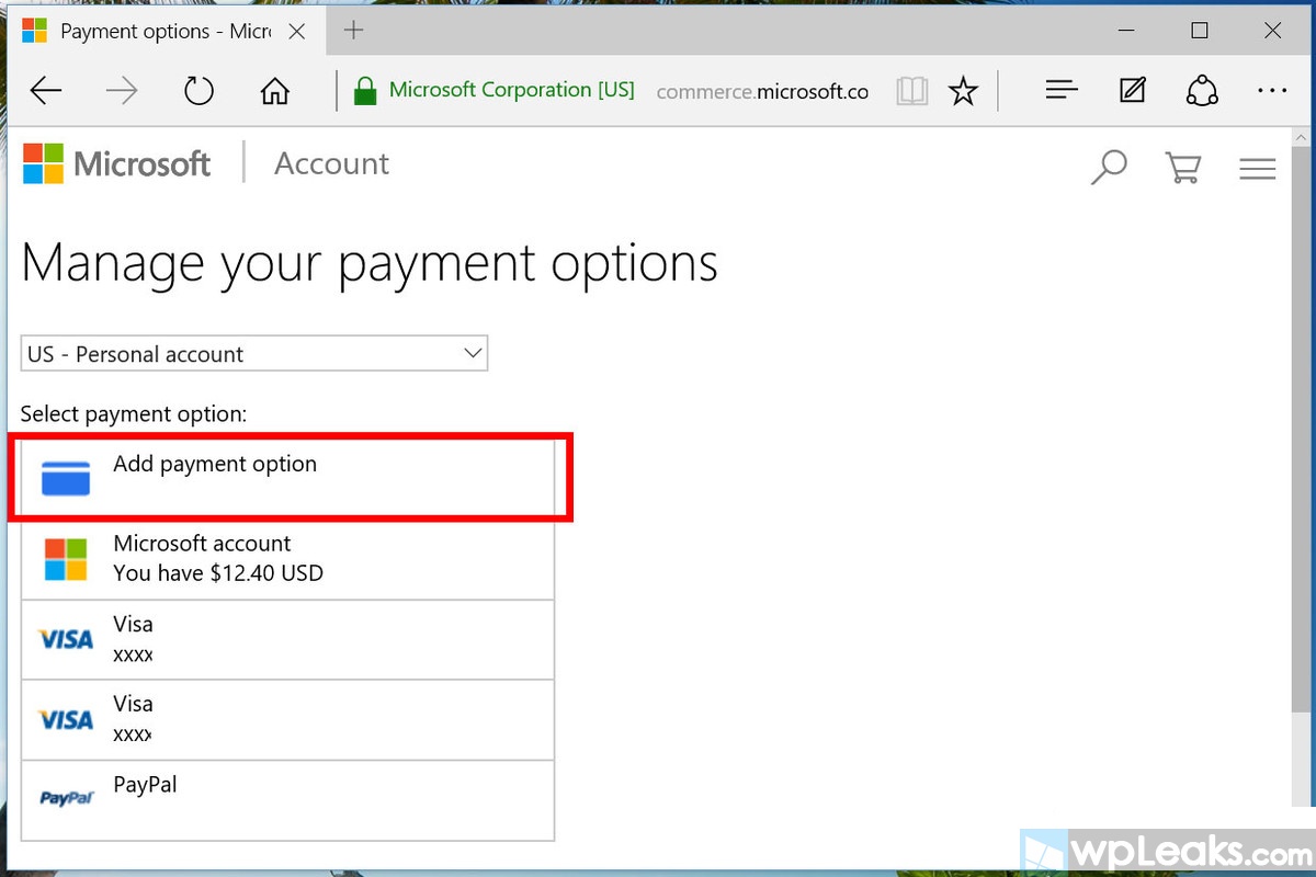 Як додати або видалити спосіб оплати в магазині windows 10 (store)