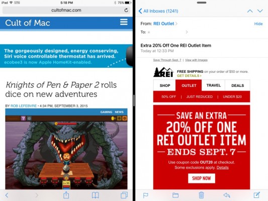 Cum se utilizează multitasking în ios 9 cu vizualizare împărțită pentru ipad