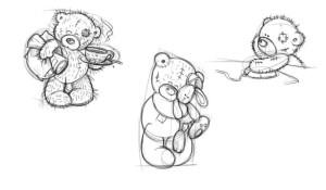 Cum de a desena un teddy, trage pas cu pas ursuleț de pluș, barbă și cu o inimă