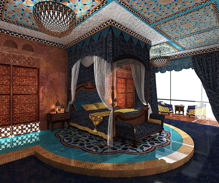 Cum de a face un dormitor în stil oriental, studio spațiu fericit