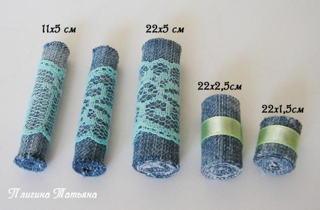Як зробити намисто з джинсової тканини