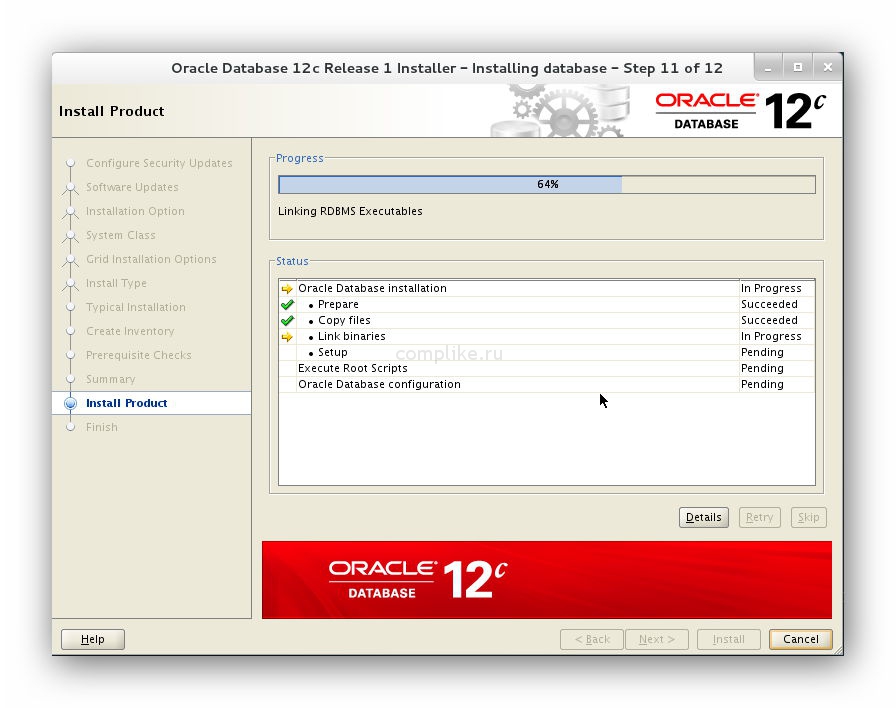 Як встановити базу даних oracle 12c в centos 7