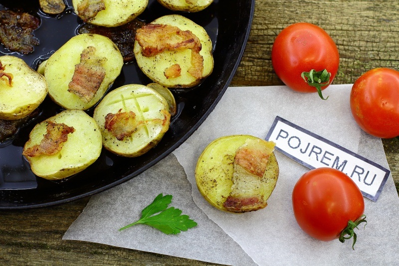 Cartofi cu slănină în cuptor - rețetă pas cu pas cu fotografie cum să gătești
