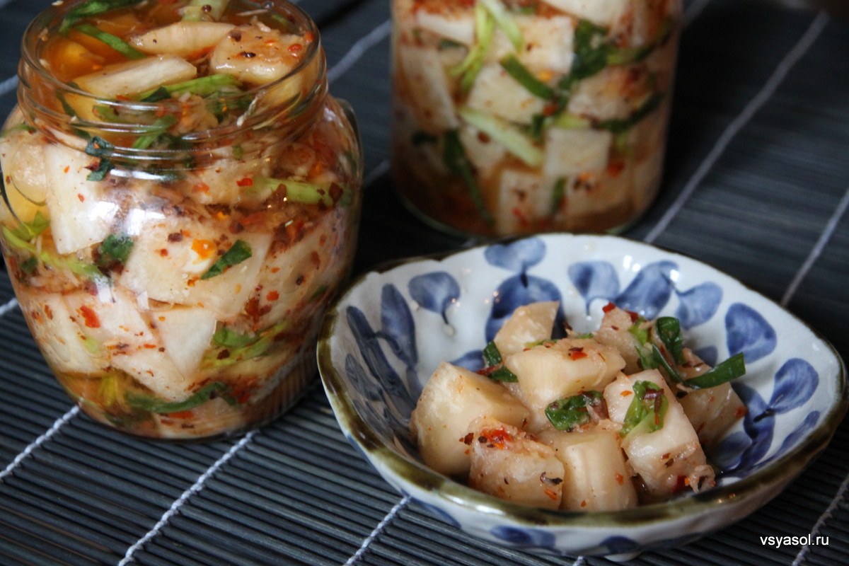Корейська маринована редька ккакдугі - вся сіль - кулінарний блог ольги Бакланової