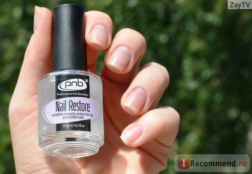 Лак для нігтів pnb nail restore - засіб для відновлення - «лікування нігтів між носінням