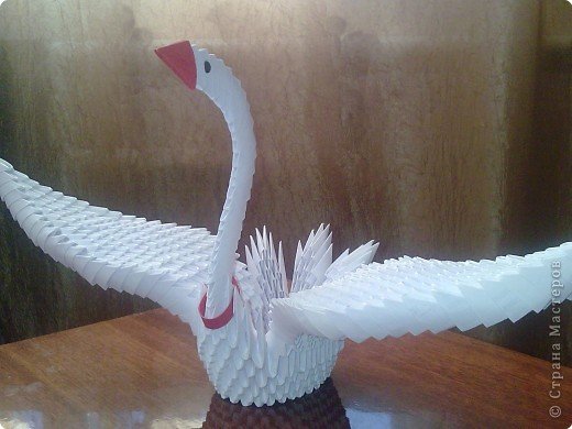 Swan papírból saját kezűleg a mester osztály moduláris origami, fotó és videó