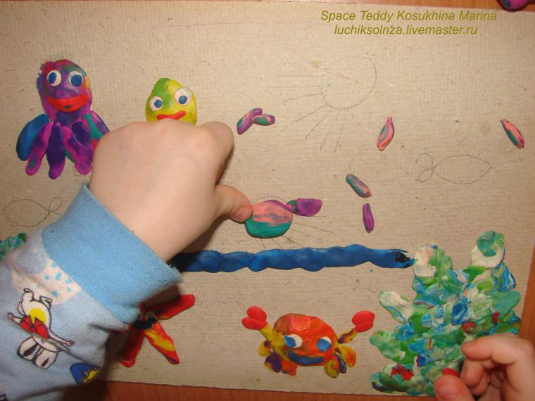 Ліпимо з дітьми з пластиліну картину підводний світ - ярмарок майстрів - ручна робота, handmade
