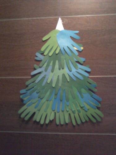 Mesterkurzus csinál a karácsonyfa papírból tenyér (7-10 év)