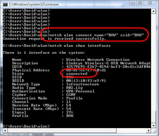 Configurarea conexiunilor fără fir în Windows Server 2008 și Windows Vista de la cli folosind netsh