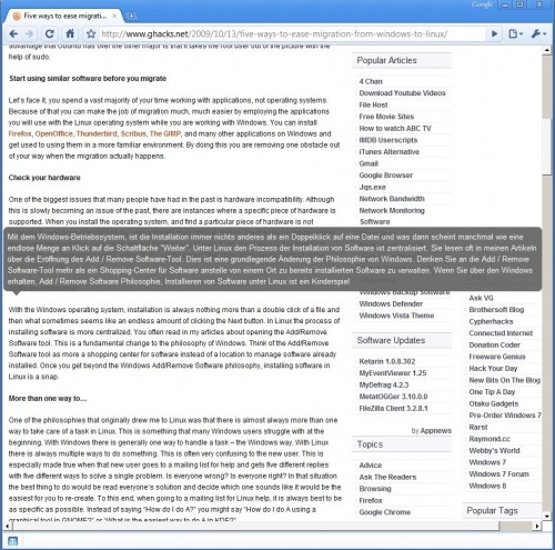 Traducere text în Google Chrome plugin bubble traduce