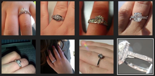 Selectarea fotografiilor de inele de nunta pe o mana sau pe un deget