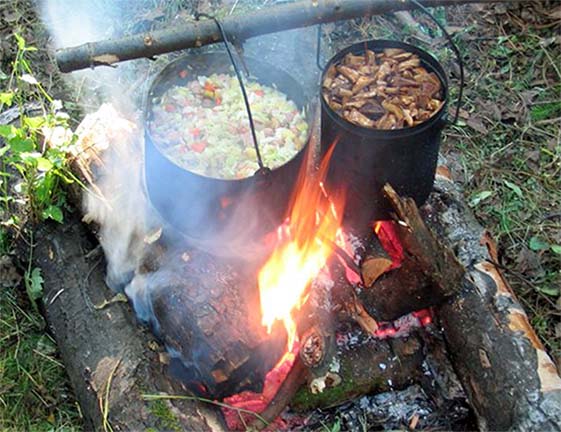 Gătit într-o excursie pe jos