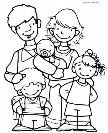 Colorarea - familia mea de 4 persoane - descărcați și imprimați gratuit