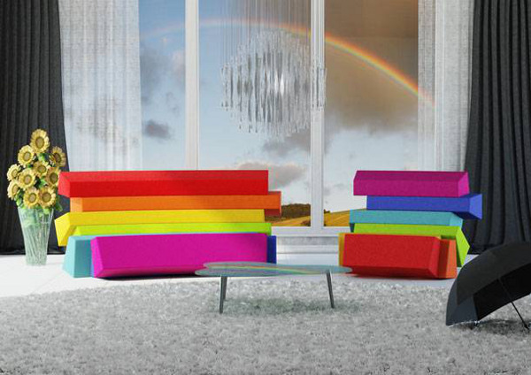 Mobilier colorat