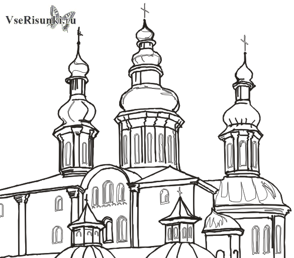 O desen creion de templu sau biserică în etape - cum să desenezi o copertă biserică într-un cui cu un creion