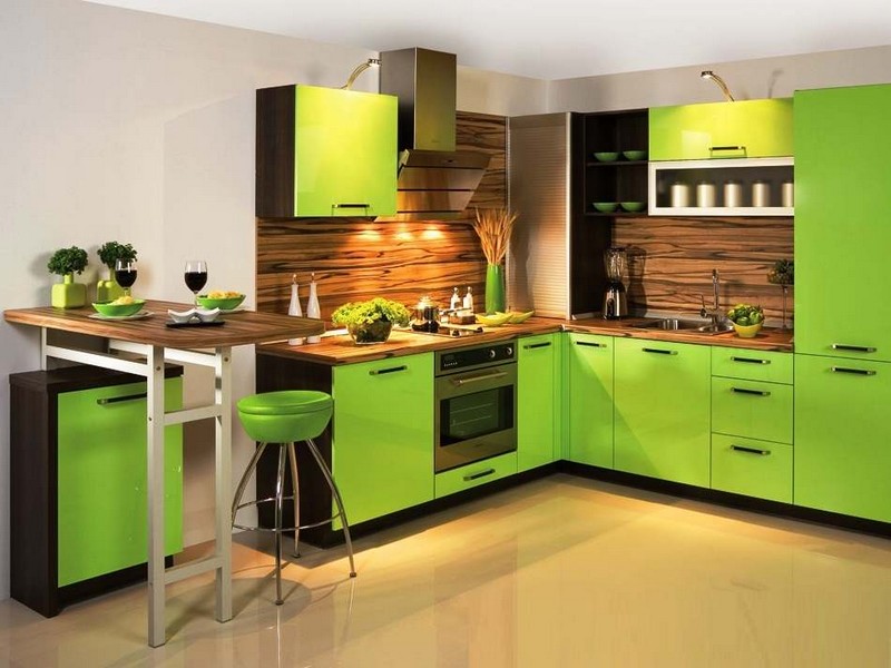 Világos zöld konyha, hogyan kell rendezni, javítási és design a konyhában kezével