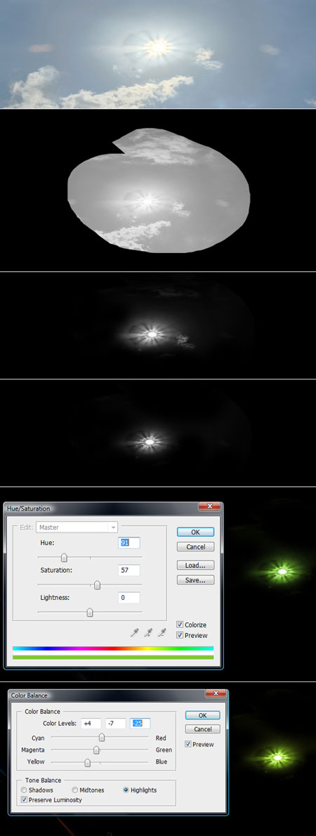 Creați efecte de lumină în Photoshop