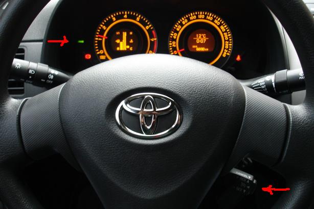 Beállítása tempomat Toyota Corolla, kézi autós