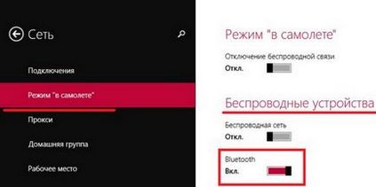 Включення bluetooth на ноутбуці з windows 8 - стартуємо з windows 8