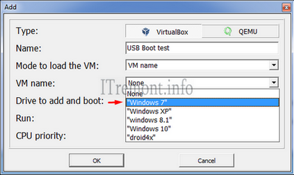 Завантажуємо віртуальну машину з флешки програмою virtual machine usb boot